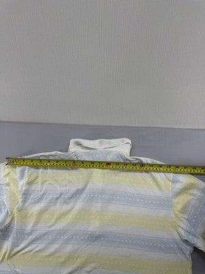 Fila Vintage Italian Polo Shirt Yellow White Striped Cotton Short Sleeve