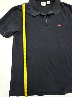 Levi's Men's Black Short Sleeve Polo Shirt L Cotton Logo
