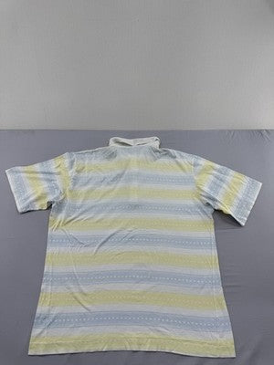 Vintage Fila Men's Multicolor Polo Shirt, Striped, Short Sleeve