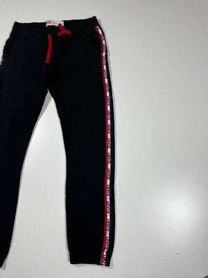 Levi'S Boys Black Jogger Pants Knit Tapered Leg Side Stripe Casual Logo