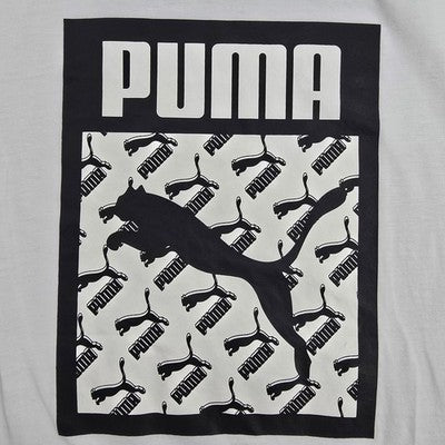 Puma Men's White S Short Sleeve Cotton T-Shirt Cat Logo Crew Neck