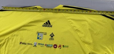 Adidas Yellow Soccer Jersey XL Men Short Sleeve Stripes Spain