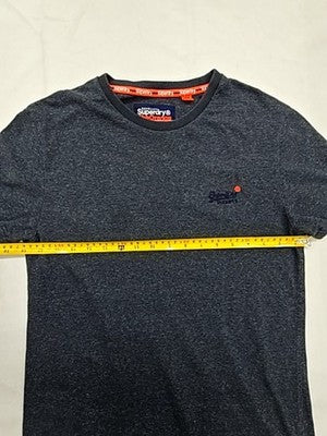 Superdry Men's Small Midnight Marl Short Sleeve Crew Neck Cotton T-Shirt