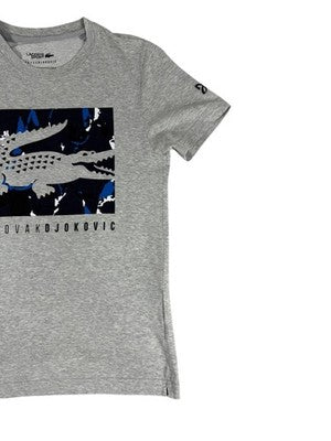Lacoste Novak Djokovic Tennis T-Shirt XS Grey Crewneck Cotton