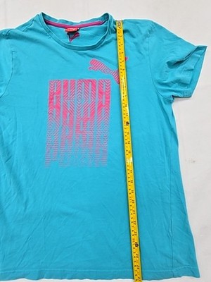 PUMA Men's L Turquoise Barcode Short Sleeve Sportlifestyle T-Shirt