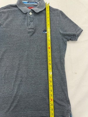 Superdry Classic Pique Polo Grey M Short Sleeve Men's