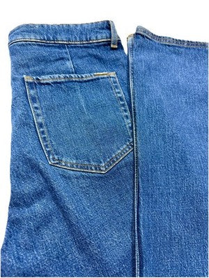 Zara Wide Leg Women Jeans Button Fly High Rise Front Pockets