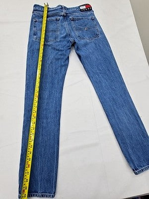 Tommy Jeans Men's Blue Denim Jeans 29x34 Button Fly Med Wash