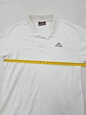 Kappa Men's White Polo XXL Short Sleeve 100% Cotton Embroidered Logo