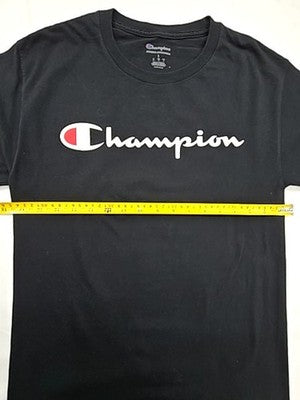 Champion Men's Black S Short Sleeve T-Shirt Cotton Regular Fit