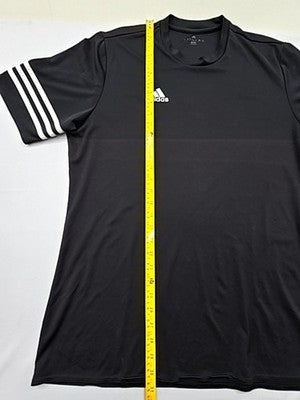 Adidas Men's Black Striped Short Sleeve Jersey Climacool Crew Neck