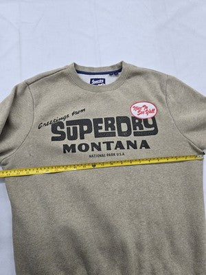 Superdry Men's Montana Grey Crewneck Graphic Sweatshirt M