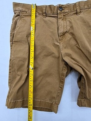 Tommy Hilfiger Men's Khaki Cotton Chino Shorts Regular Fit Flat Front