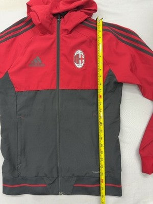 Adidas AC Milan Red Black Full Zip Track Jacket Hooded S Men Soccer