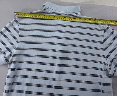 Lacoste Grey Striped L Men's Short Sleeve Polo Cotton Embroidered Croc