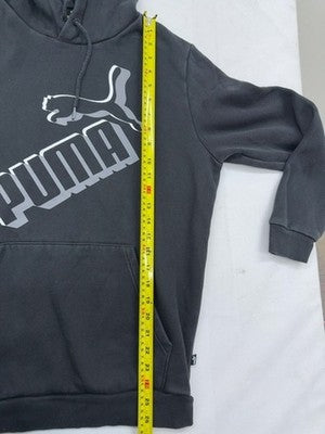Puma Men's Gray Fleece Hoodie M Regular Fit Long Sleeve