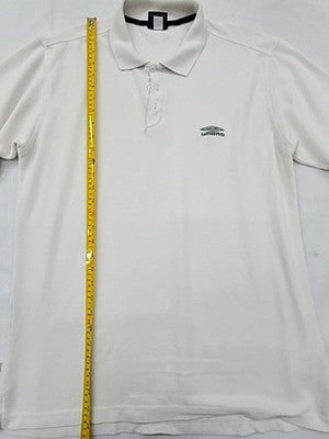 Umbro Men's White Polo Shirt XL Short Sleeve Button Regular