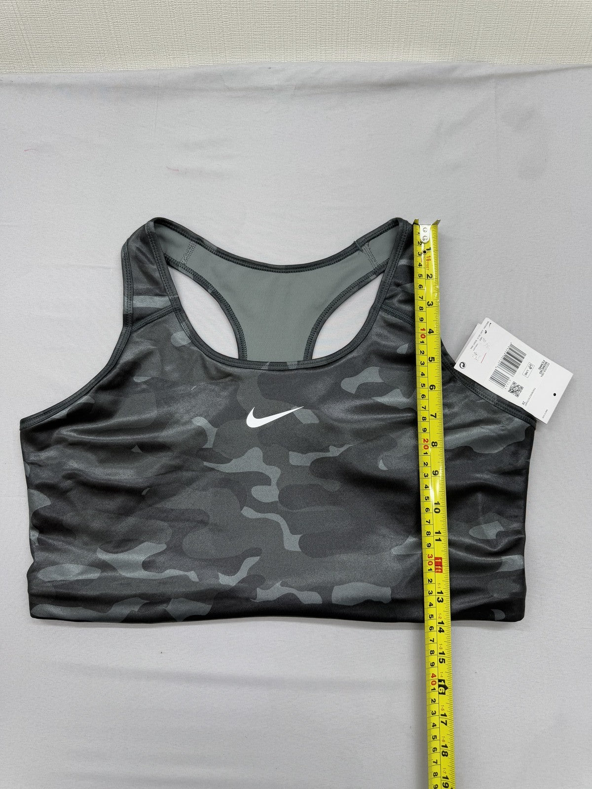 Nike Black Camo Sports Bra XXL High Neck Medium Support Dri-FIT