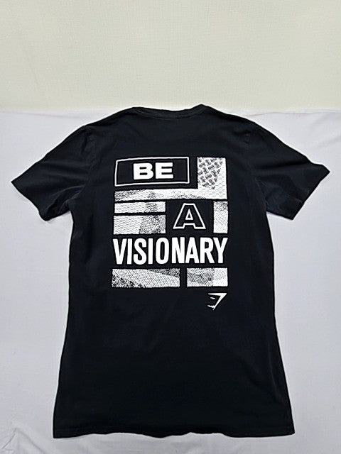 Gymshark Be A Visionary Unisex Black Embroidered T-Shirt Size M