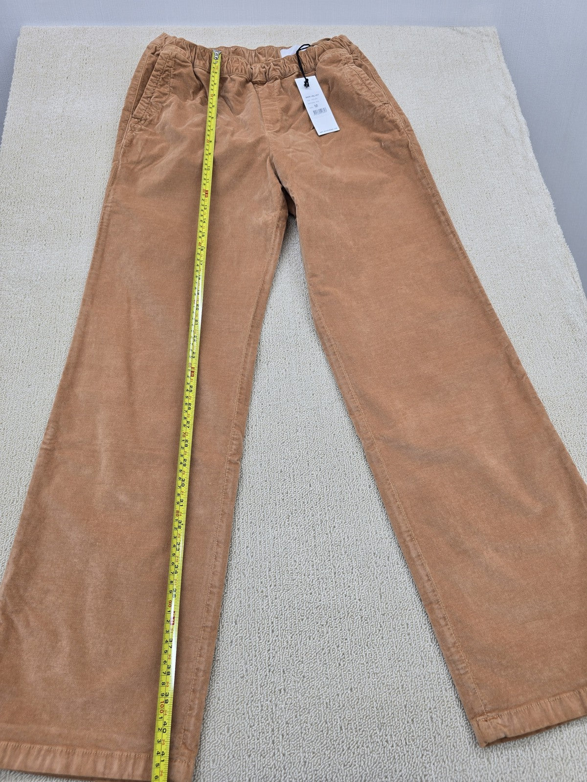 Reiko Women's M Baggy Pecan Brown Cotton Velvet Wide Leg Pants
