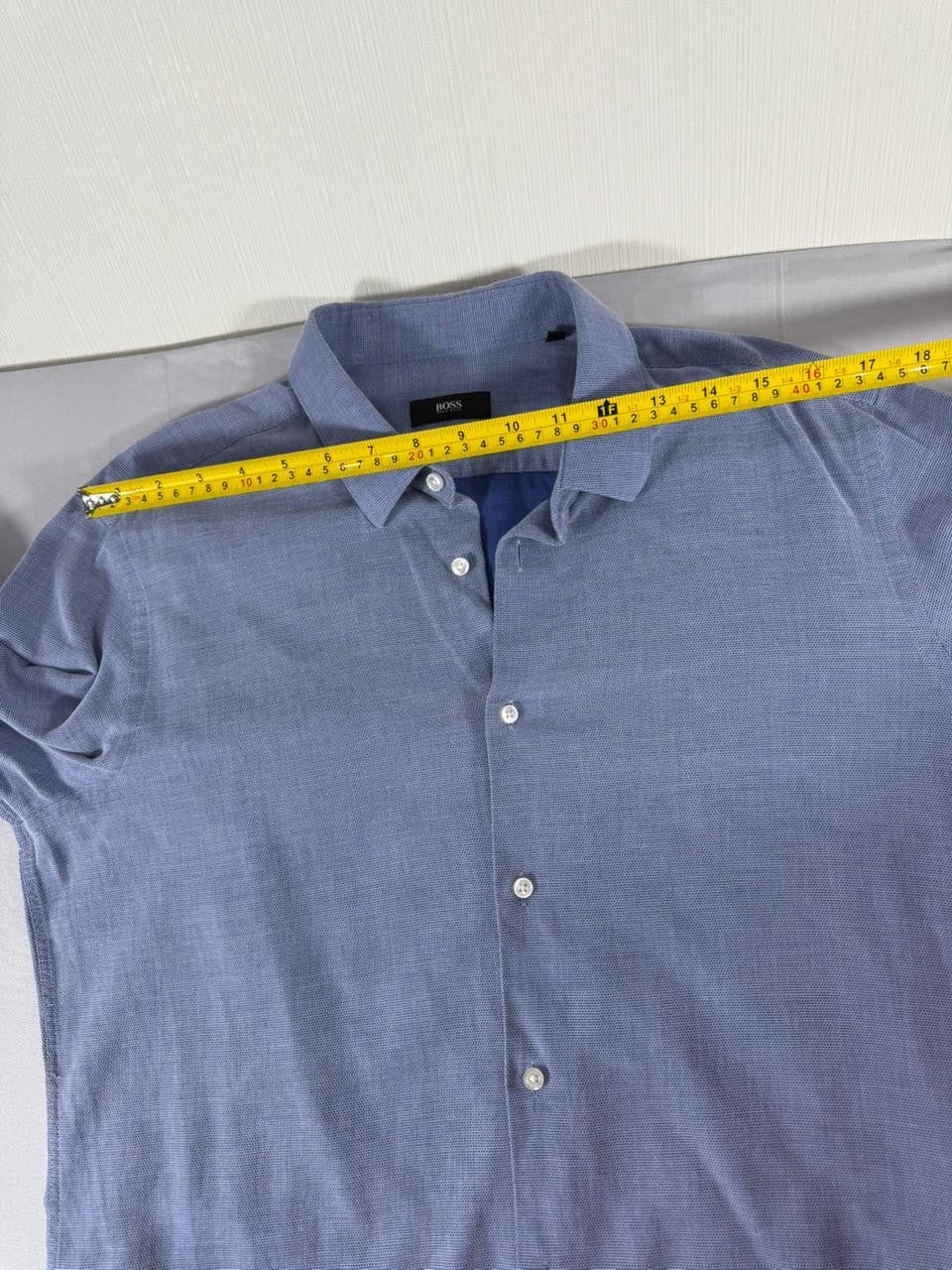 Hugo Boss Men's Button Up Shirt Medium M Blue Long Sleeve Regular Fit
