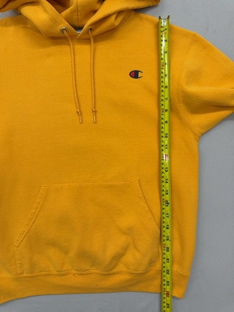 Champion Yellow Pullover Fleece Hoodie S Unisex