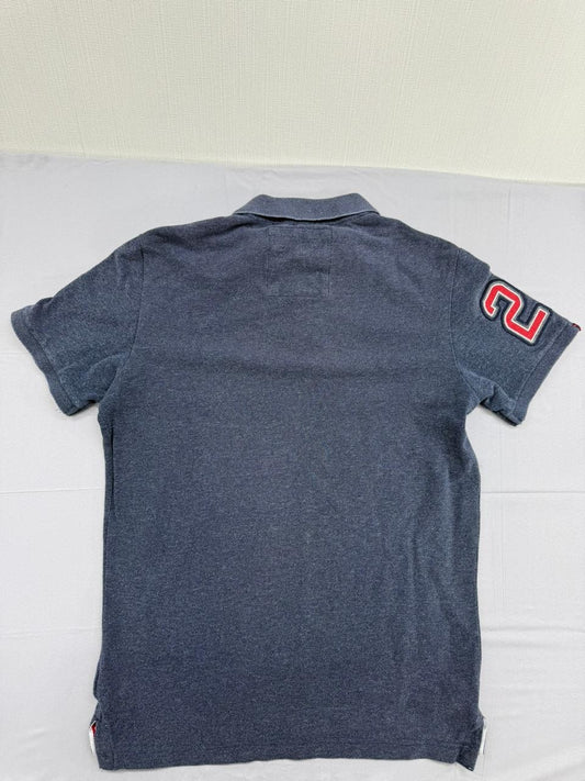 Superdry Men's Navy Polo Shirt – Size M, Short Sleeve – Ref 6E6C3