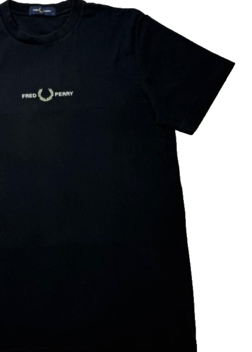 Fred Perry Embroidered Short Sleeve T-Shirt | Size | Black