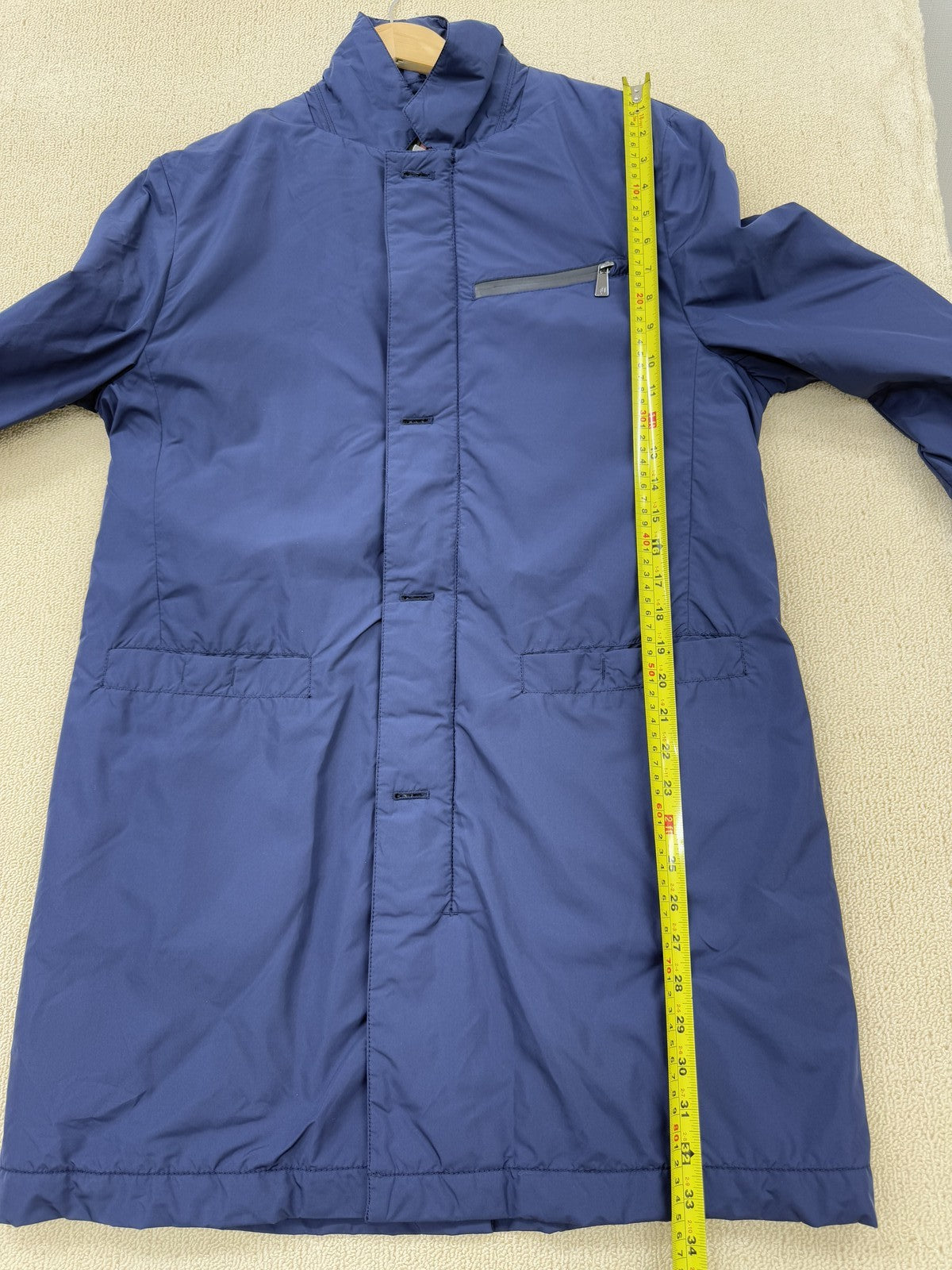 Trussardi Jeans Men's Down Jacket Size 43 Navy Italy Heavy Warmth