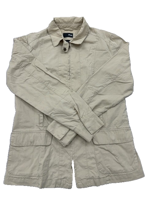Fila Unisex Beige Jacket – Size M, Regular Fit, Cotton