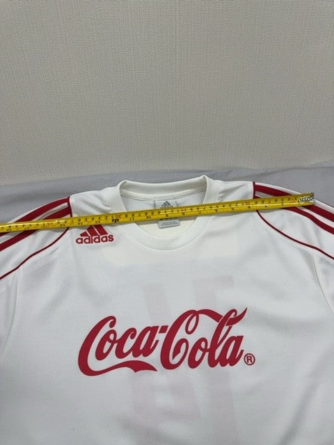 Adidas Men's White Soccer Jersey Size M Short Sleeve Red Stripes