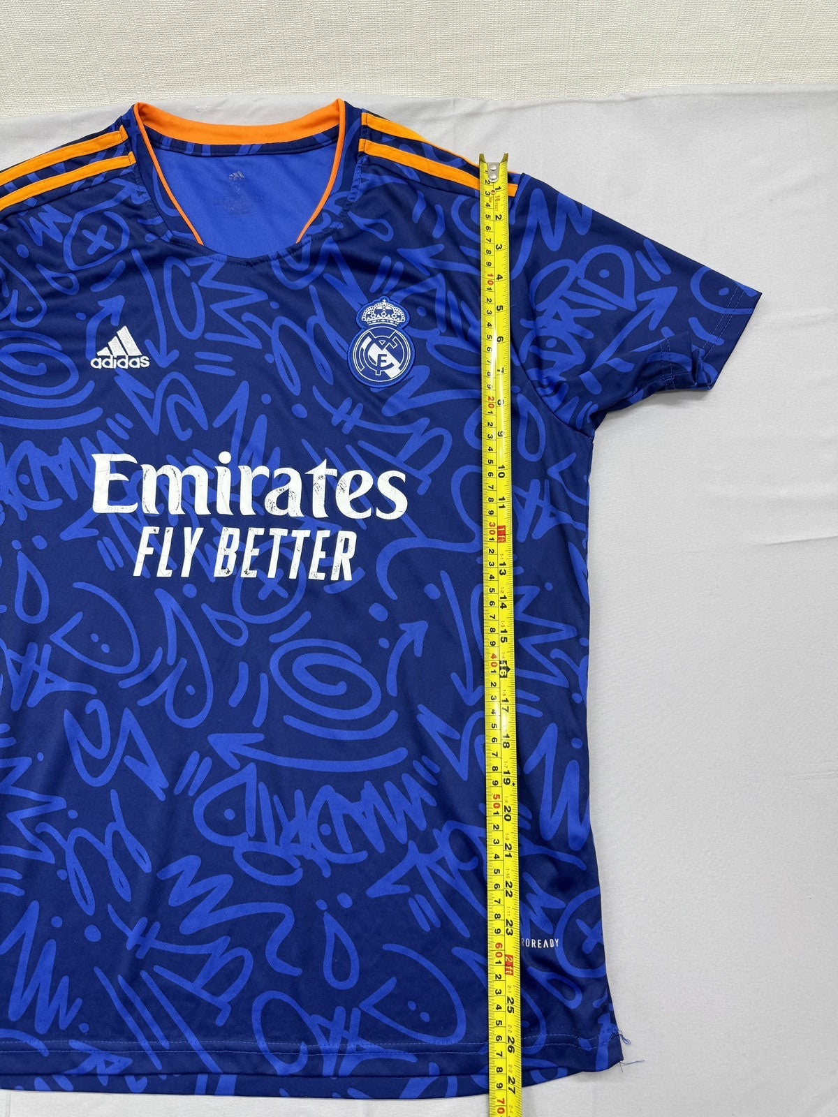 Adidas Real Madrid Graffiti Jersey XL Victory Blue 2021 PRIMEGREEN