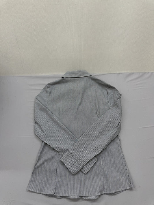 Koton Women's Gray Shirt – Size L, Striped, Long Sleeve