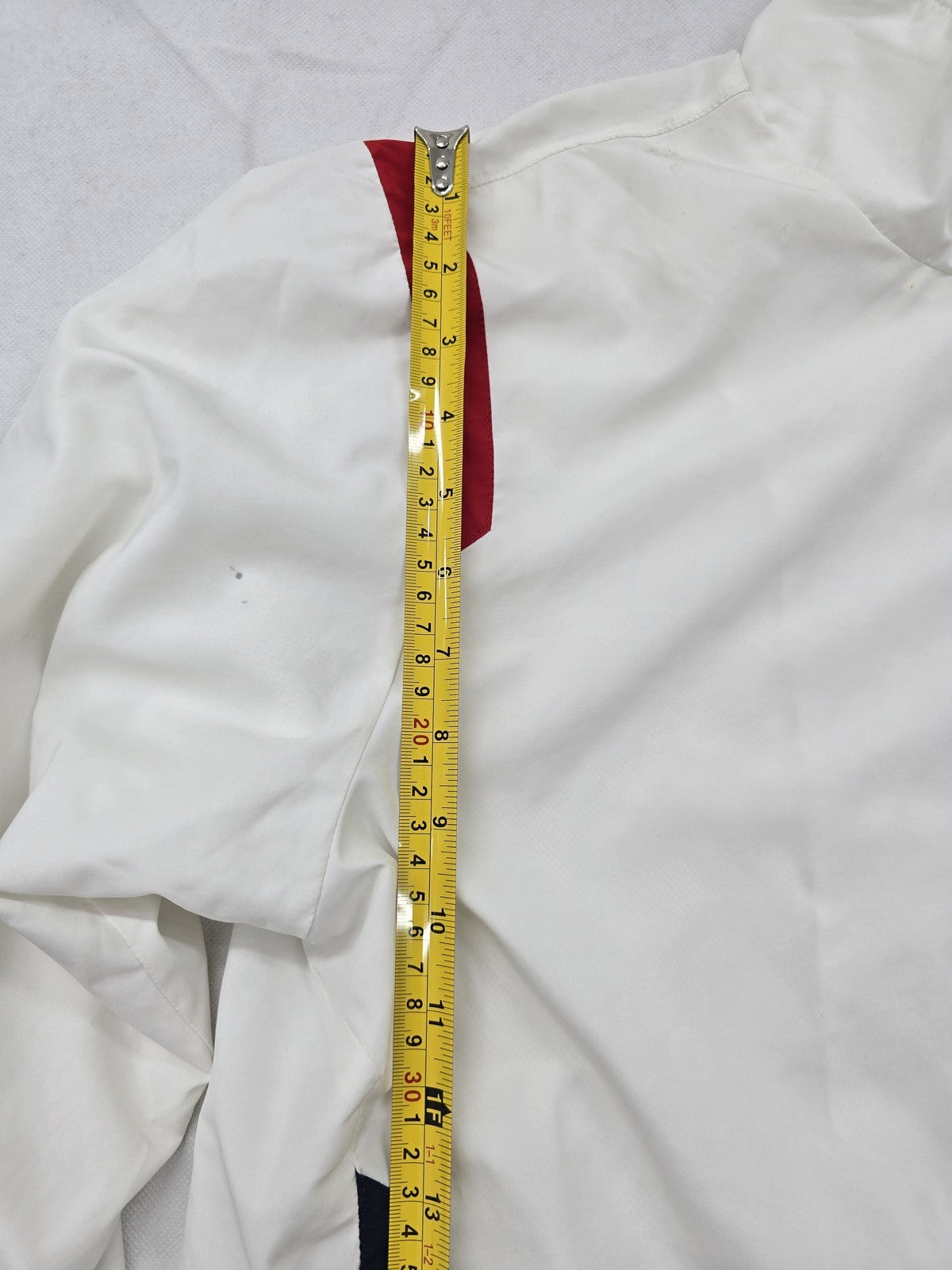 Nike Dri-FIT White Slim Fit Track Jacket Men's L Zipper Stand Collar