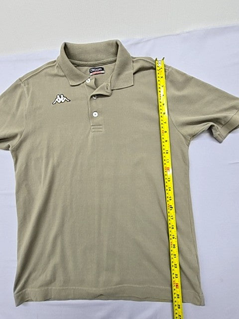 Kappa Khaki Men's Medium Polo Short Sleeve Button Collar Pique