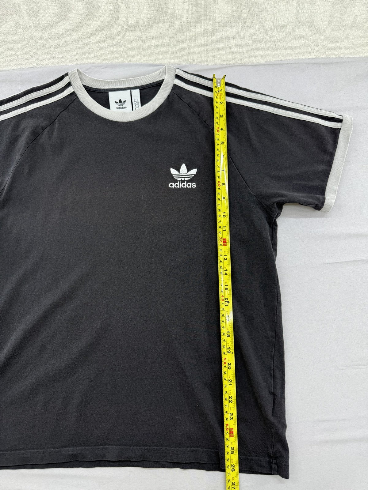 Adidas Black Striped 3-Stripes Short Sleeve Crewneck T-Shirt Unisex