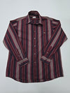 Lacoste Men's Burgundy Striped Button-Down Shirt Size 41 Regular Vintage