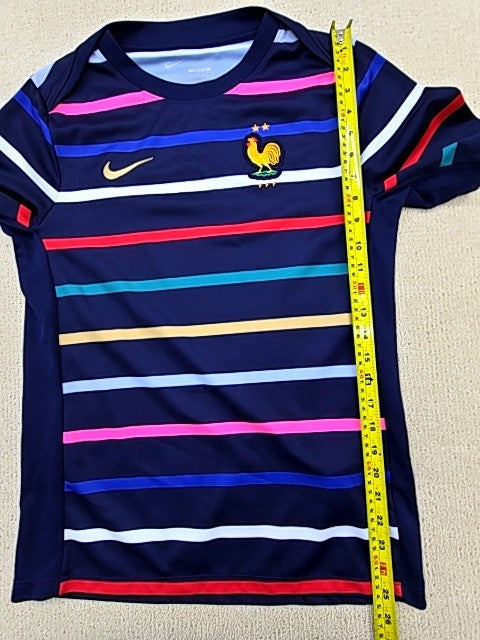 Nike Men's France Soccer Jersey Short Sleeve Multicolor Stripe S