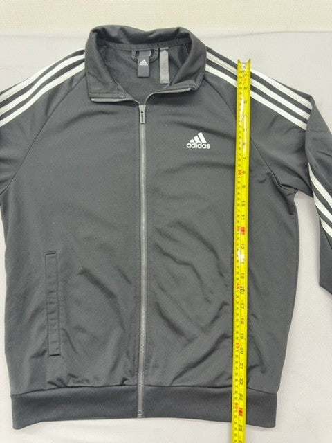 Adidas Men's Black 3-Stripes Full-Zip Track Jacket M