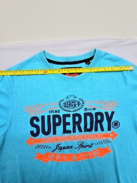 Superdry Men's Turquoise Japan Graphic T-Shirt Size L Short Sleeve