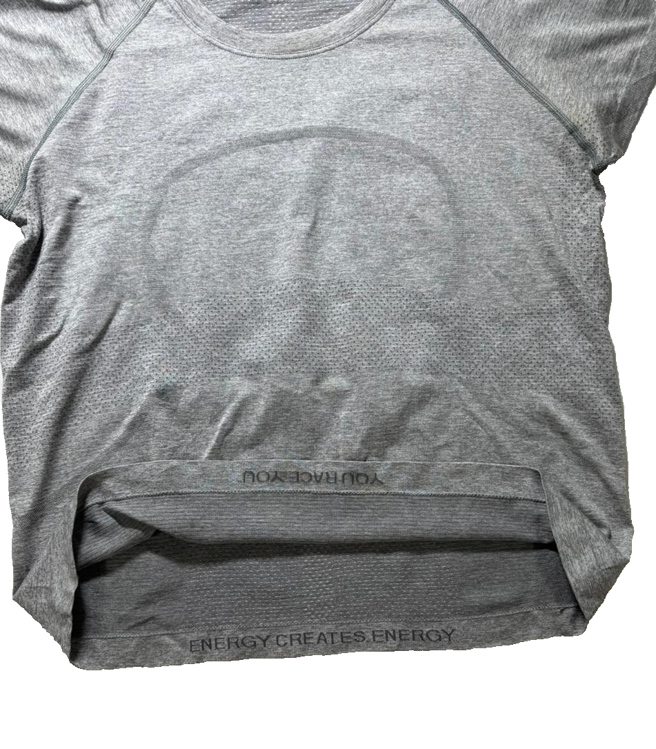 Lululemon Women Gray Swiftly Short Sleeve Crew Seamless Shirt T-Shirt |M