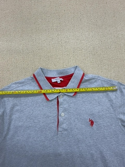 U.S. Polo Assn. Men's XL Grey Short Sleeve Polo Shirt Cotton Blend