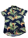 Blend Men's Navy Shirt – Size XL, Floral, Short Sleeve
