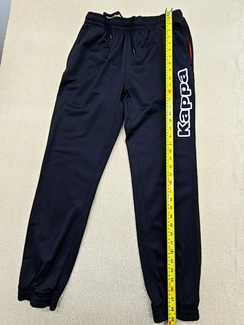 Kappa Men's Black Track Training Pants Size M Tapered Drawstring