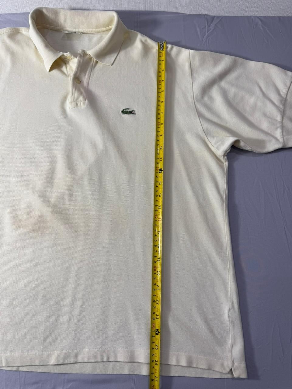 Lacoste Men's Polo Shirt Cream Short Sleeve Crocodile Logo Top 2XL