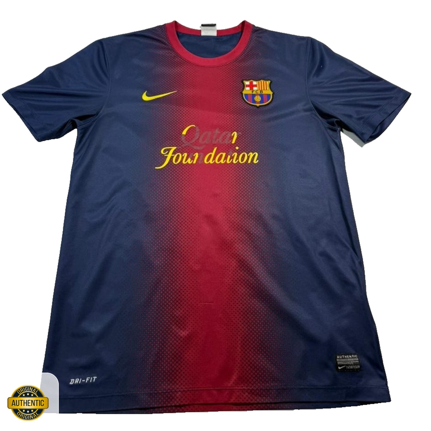 Nike Men's Fc Barcelona Home Jersey Nike Dri-FIT Size M Qatar Foundation Unicef
