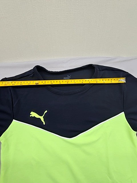 Puma Unisex Black Neon Yellow Drycell T-Shirt Size S Short Sleeve