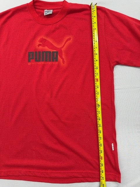 Puma Men's Red L Short Sleeve Crewneck Cotton T-Shirt Regular Fit