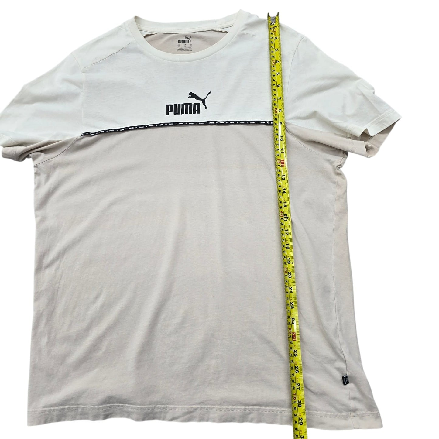 PUMA Men's White Color Block Graphic Tee XL
