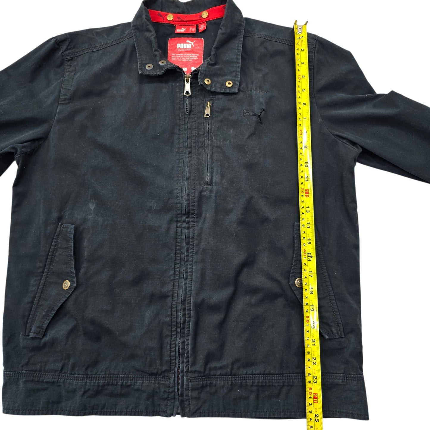 PUMA Men's Black Bomber Jacket Size L Relaxed Fit